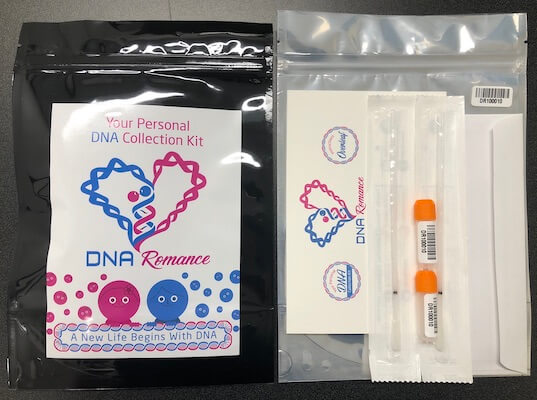 DNA-Testkit – Speichelabstriche und Probenröhrchen