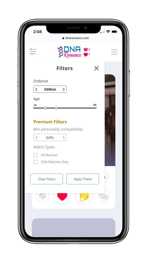 DNA Romance offers users the ability to filter their matches based on 31 different factors,